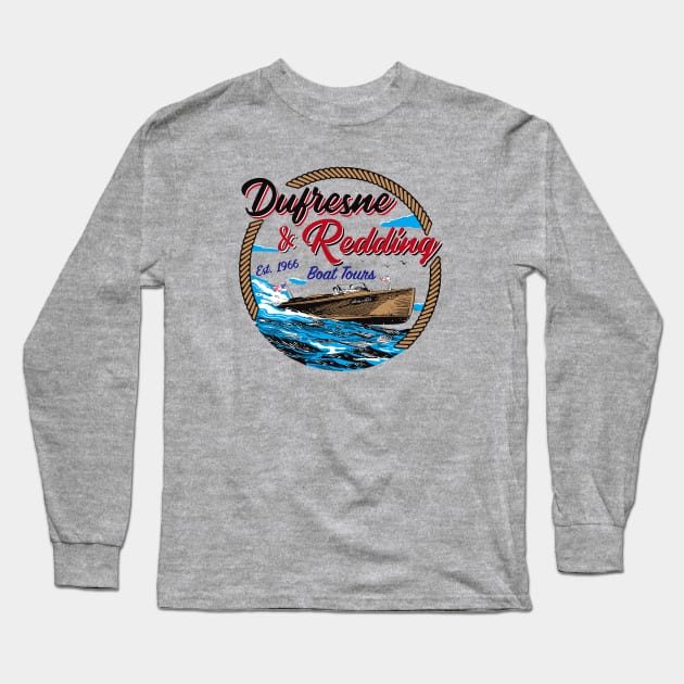 Dufresne & Redding Classic Boat Tours Color Souvenir Gift Long Sleeve T-Shirt by Alema Art